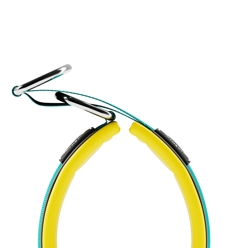 5cm Slip on Collar | Foam Padded - Turquoise x Yellow