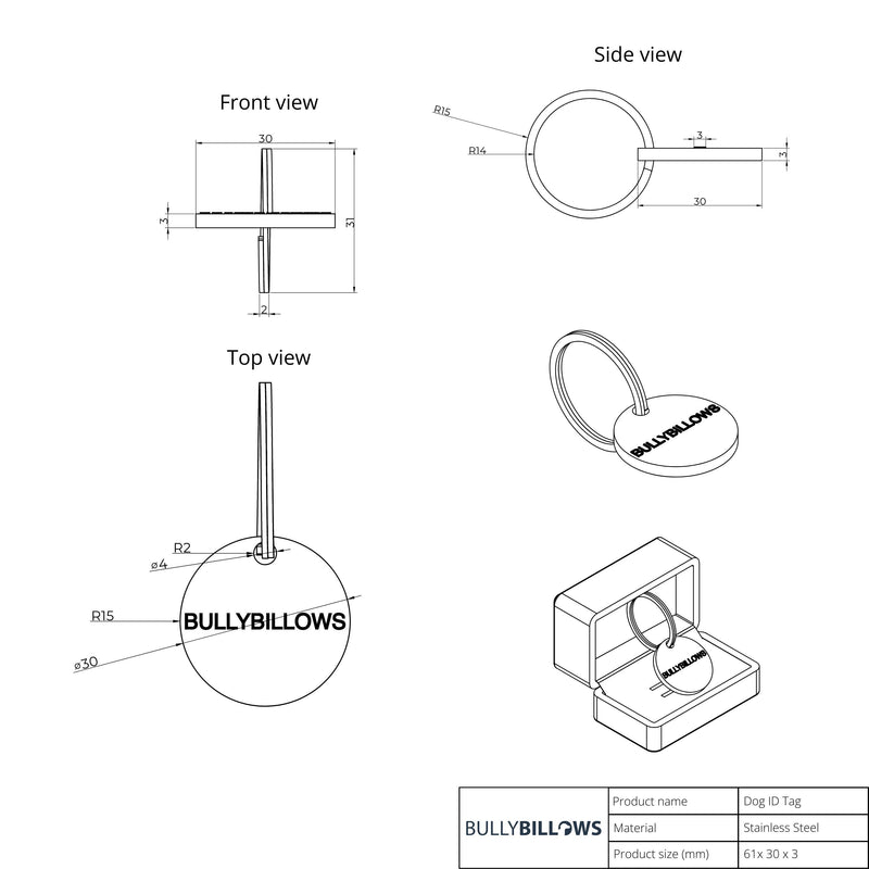 Dog ID Tag - Silver (With Gift Box)