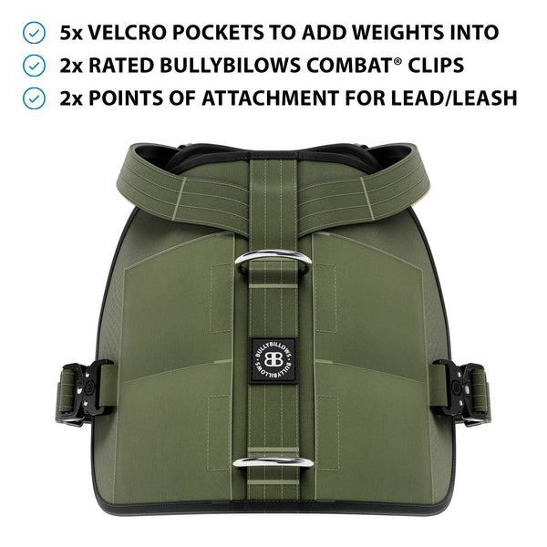 Weight & Fitness Comfort Harness | Health Enhancement - x5 Pockets - Khaki