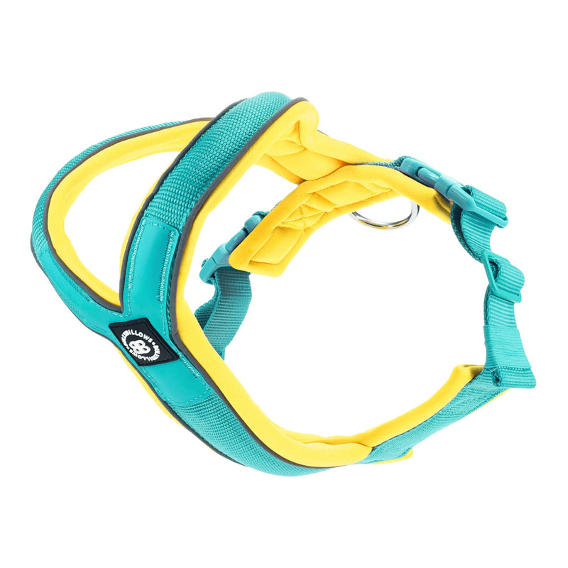 Slip on Harness | Foam Padded - Turquoise x Yellow