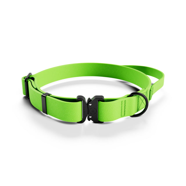 2.5cm Combat Billowthane® Collar | Waterproof | With Handle & Secure Clip - NEON Green