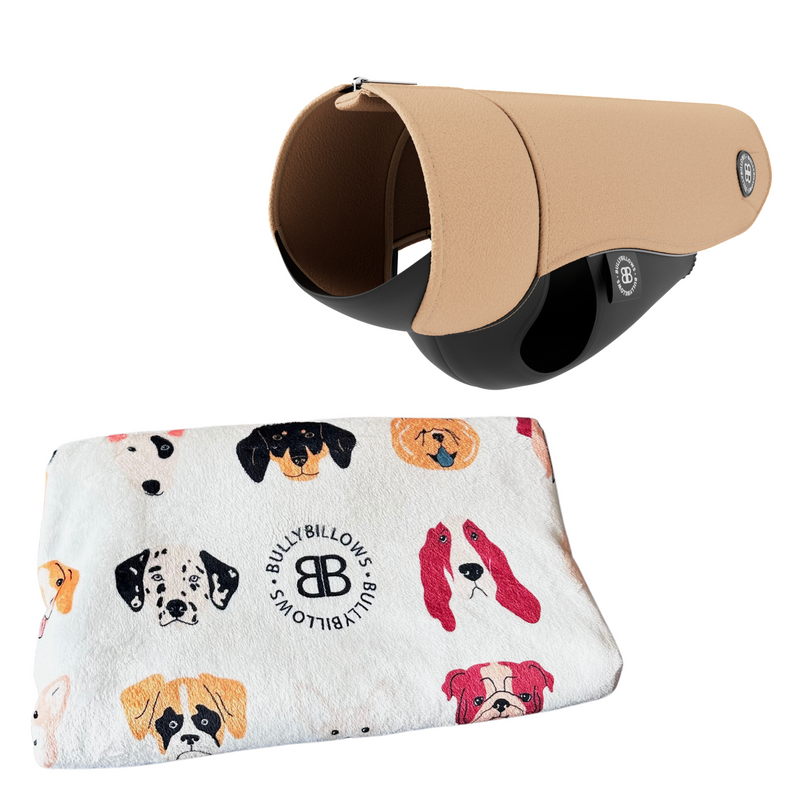 Essential Comfort Bundle - Tan Fleece & White Blanket