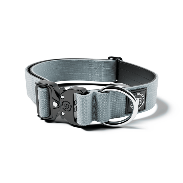 4cm Combat® Collar | No Handle & Secured Clip - Metal Grey