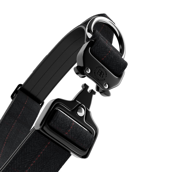 4cm Tweed Combat® Collar | Handle & Secure Clip - Charcoal Black