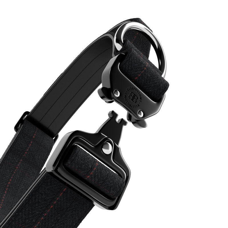 4cm Tweed Combat® Collar | Handle & Secure Clip - Charcoal Black
