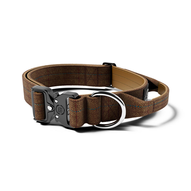 4cm Tweed Combat® Collar | Handle & Secure Clip - Classic Tan