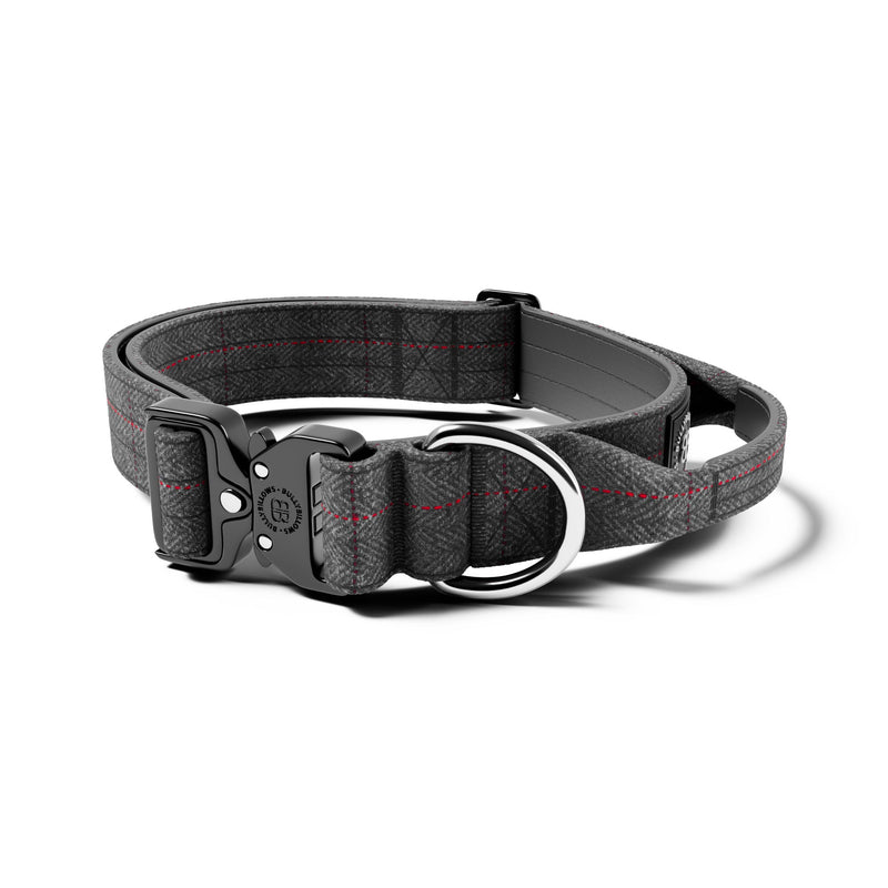 4cm Tweed Combat® Collar | With Handle & Rated Clip - Stone Grey