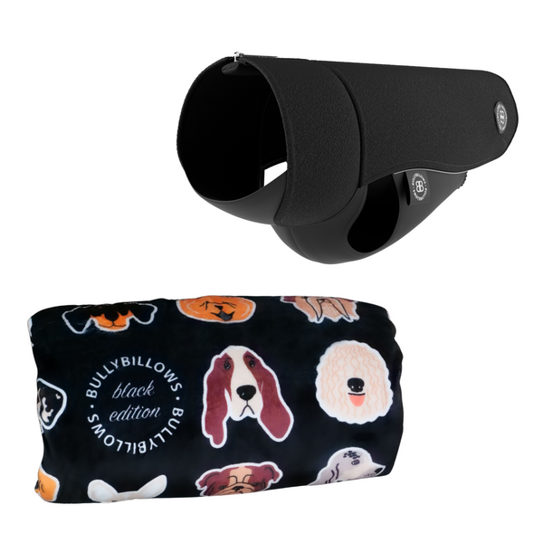 Essential Comfort Bundle - Fleece Black & Black Blanket