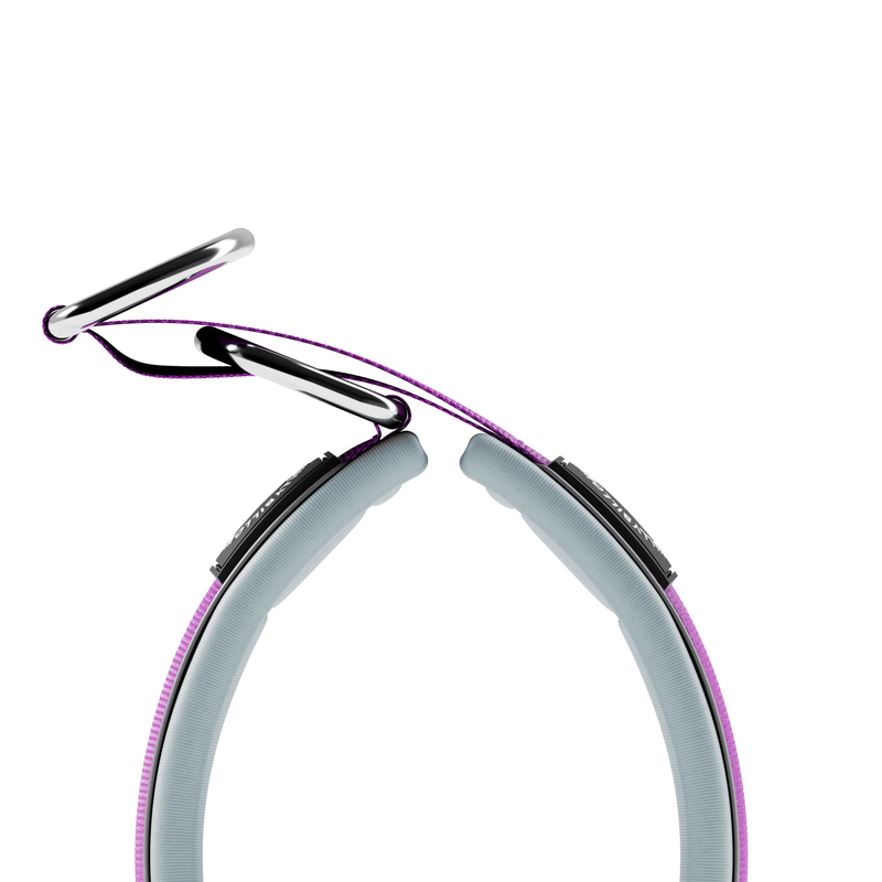 4cm Slip on Collar | Foam Padded - Purple x Metal Grey
