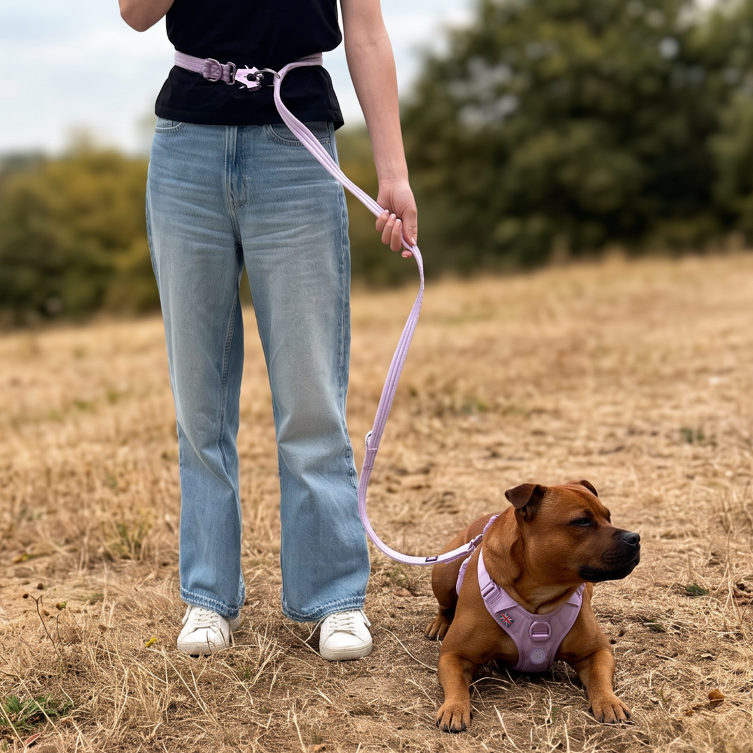 featured image of Lightweight Training Double Ended Dog Lead | 2m Length - Tan x Tan