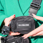 Unisex Luxury Human & Dog Walking Bag | With Adjustable Strap & Poop Bag Holder - Black