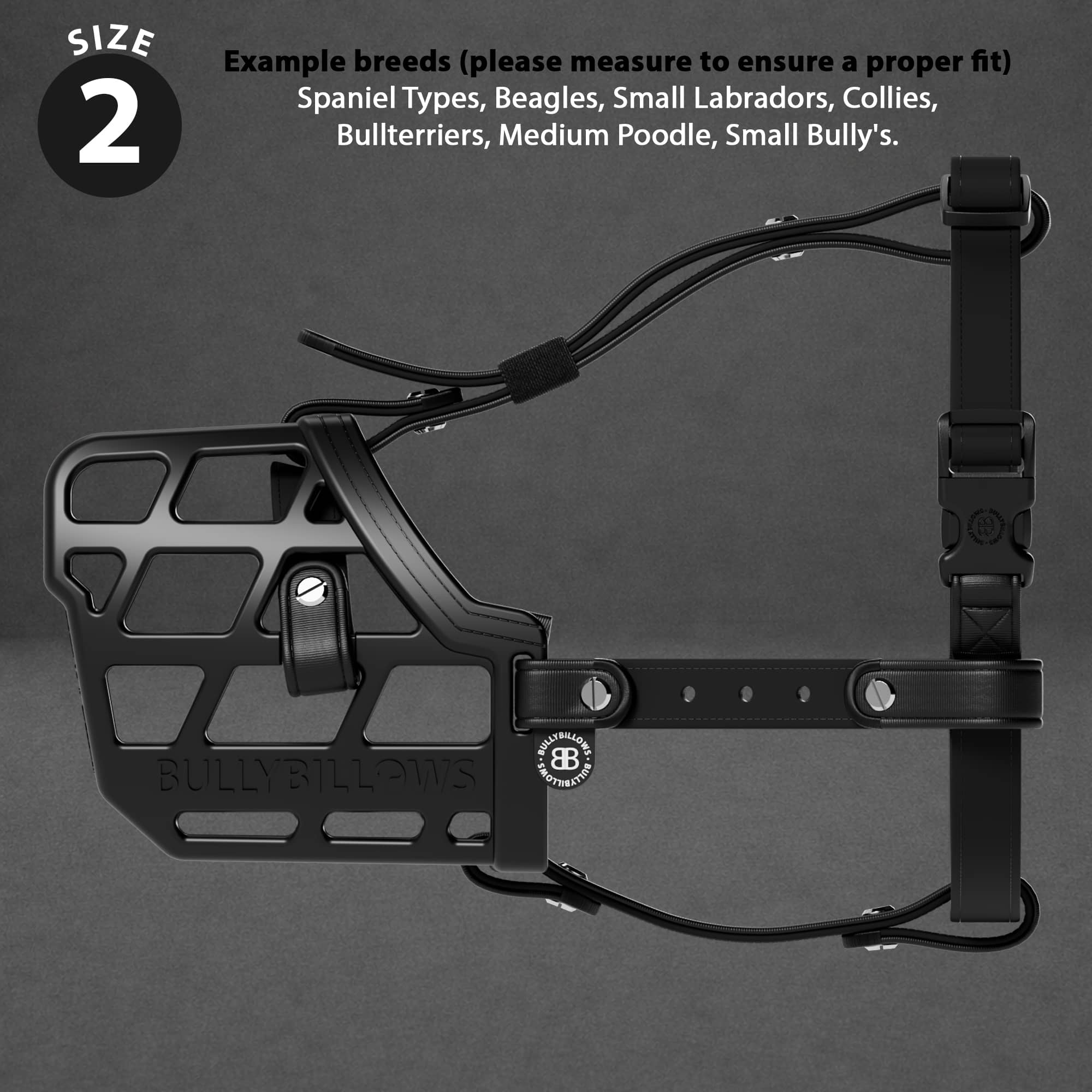 Pull Bull.さま　専用 Premium Comfort Muzzle | x2 Additional Head Straps - Black