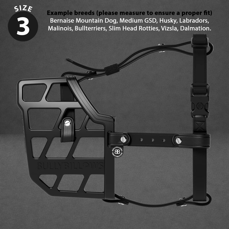 Premium Comfort Muzzle | x2 Additional Head Straps - Black