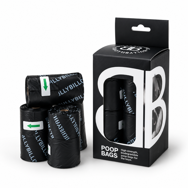 Premium Biodegradable Poop Bags | With Handle - Black