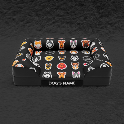 Black dog bed