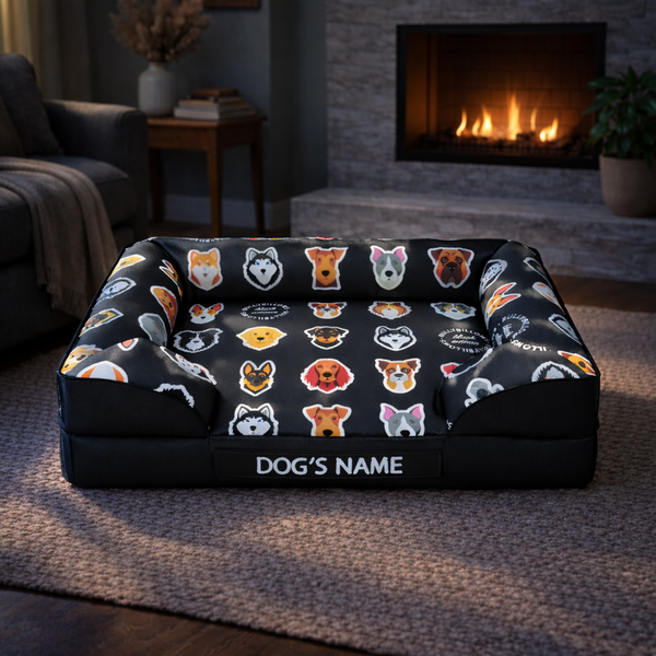 Luxury Dog Bed - Black Edition | Add your dogs name