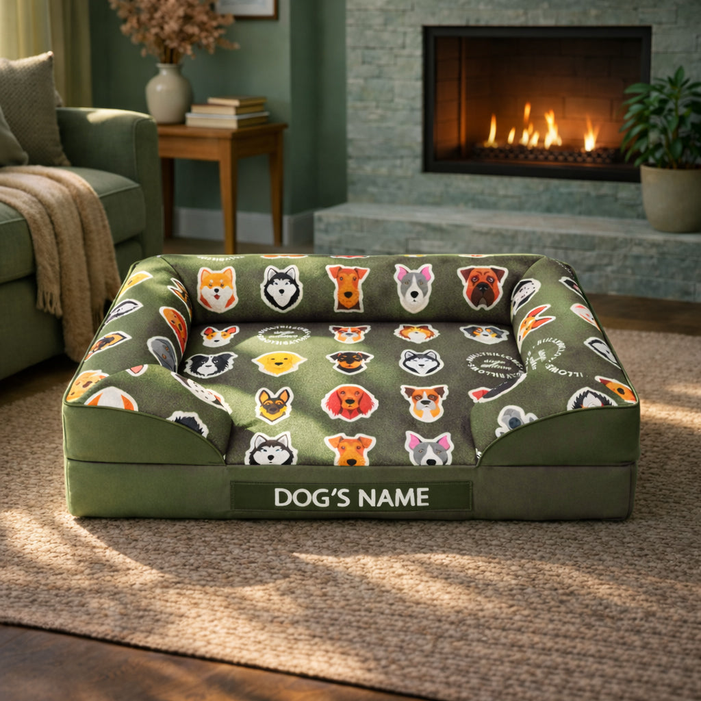 featured image of Luxury Dog Bed - Sage Edition | Add your dogs name