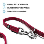 Double Ended Training Lead | All Breeds - Durable & Soft 2m Lead - Burgundy