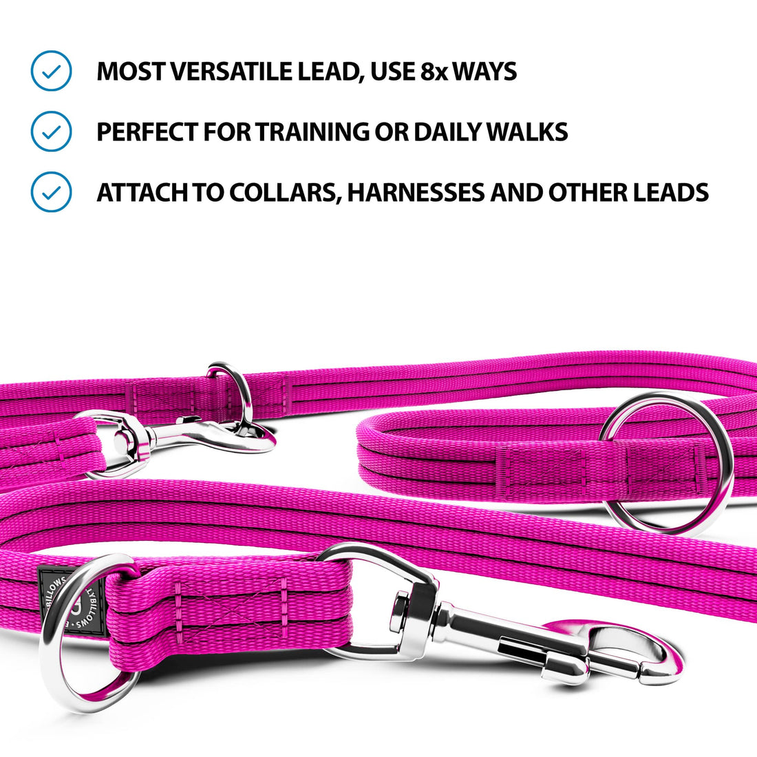 featured image of Training Double Ended Dog Lead | 2m Length -  Magenta