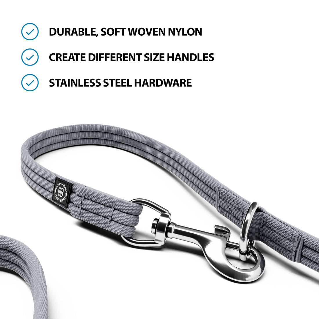 featured image of Double Ended Dog Lead | 2m Length -  Metal Grey