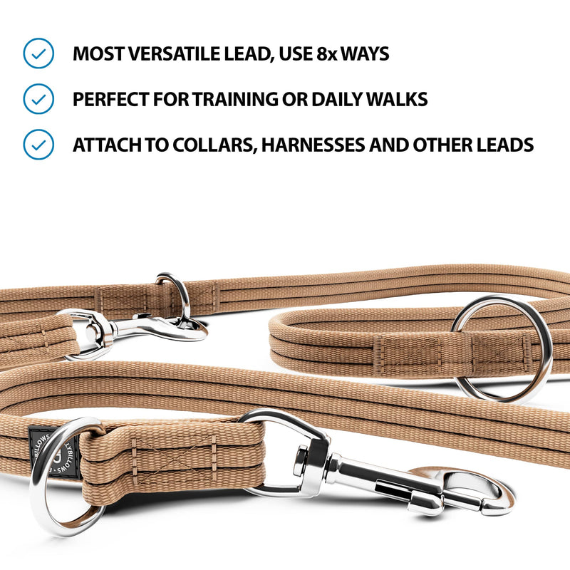 Training Double Ended Dog Lead | 2m Length -  Tan