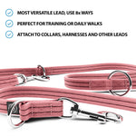 Double Ended Training Lead | All Breeds - Durable & Soft 2m Lead - Pink