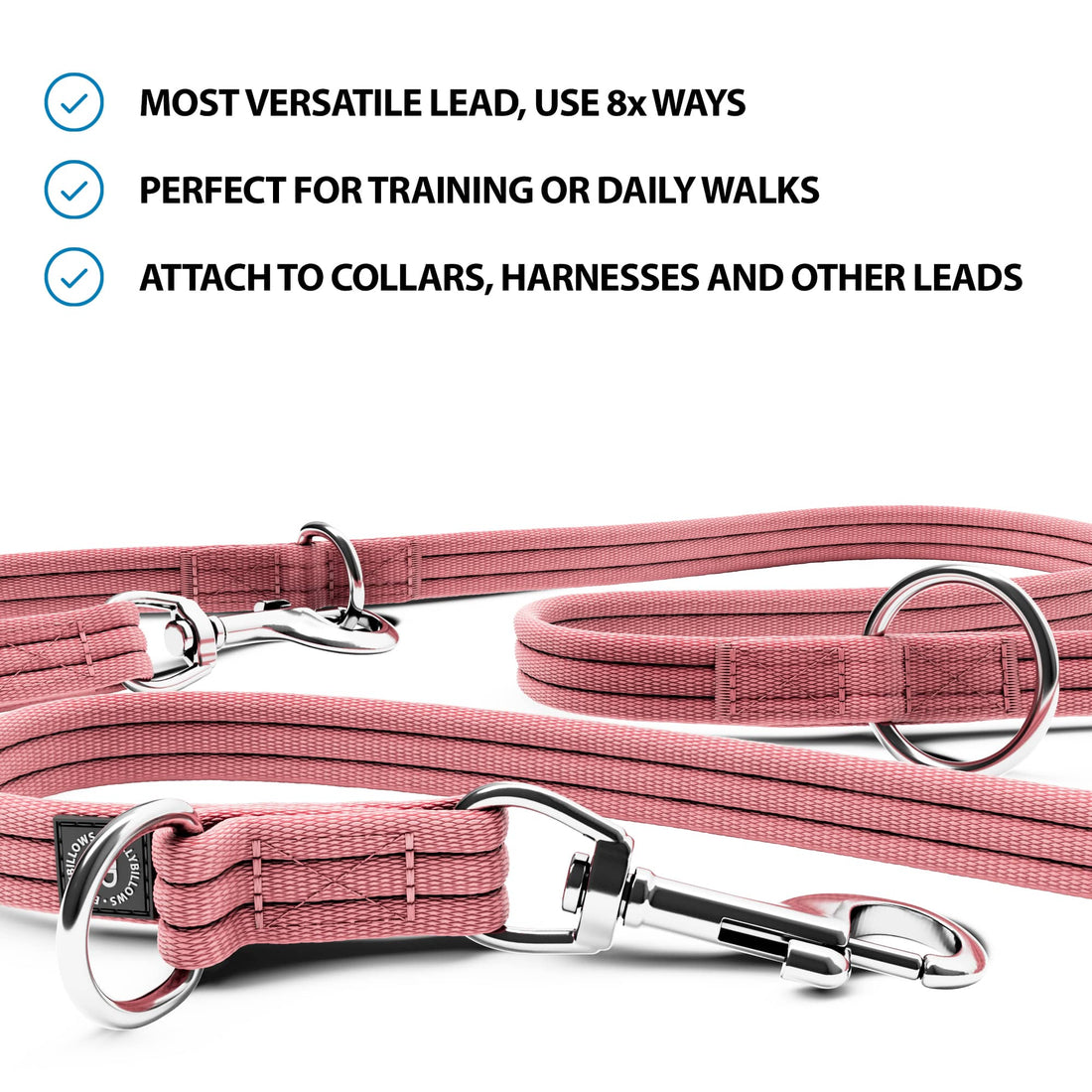 featured image of Training Double Ended Dog Lead | 2m Length -  Pink