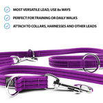 Double Ended Training Lead | All Breeds - Durable & Soft 2m Lead - Purple