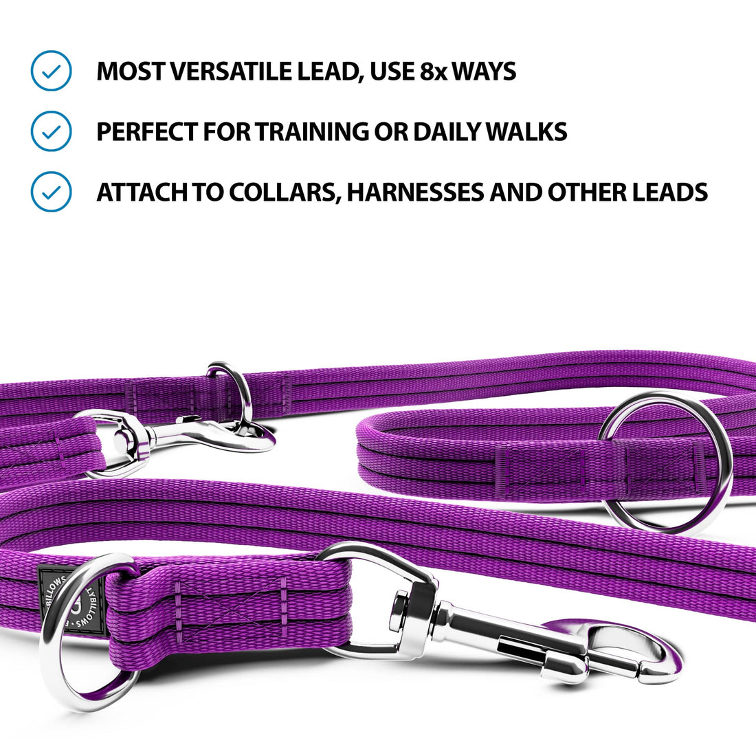 featured image of Training Double Ended Dog Lead | 2m Length -  Purple
