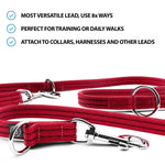 Double Ended Training Lead | All Breeds - Durable & Soft 2m Lead - Red