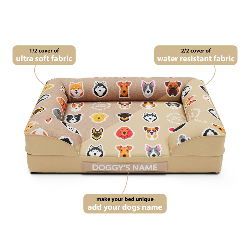 Luxury Dog Bed - Beige Edition | Add your dogs name