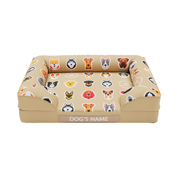 Luxury Dog Bed - Beige Edition | Add your dogs name