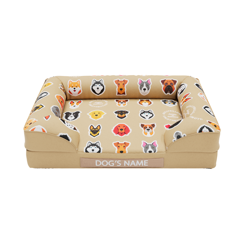 Luxury Dog Bed - Beige Edition | Add your dogs name