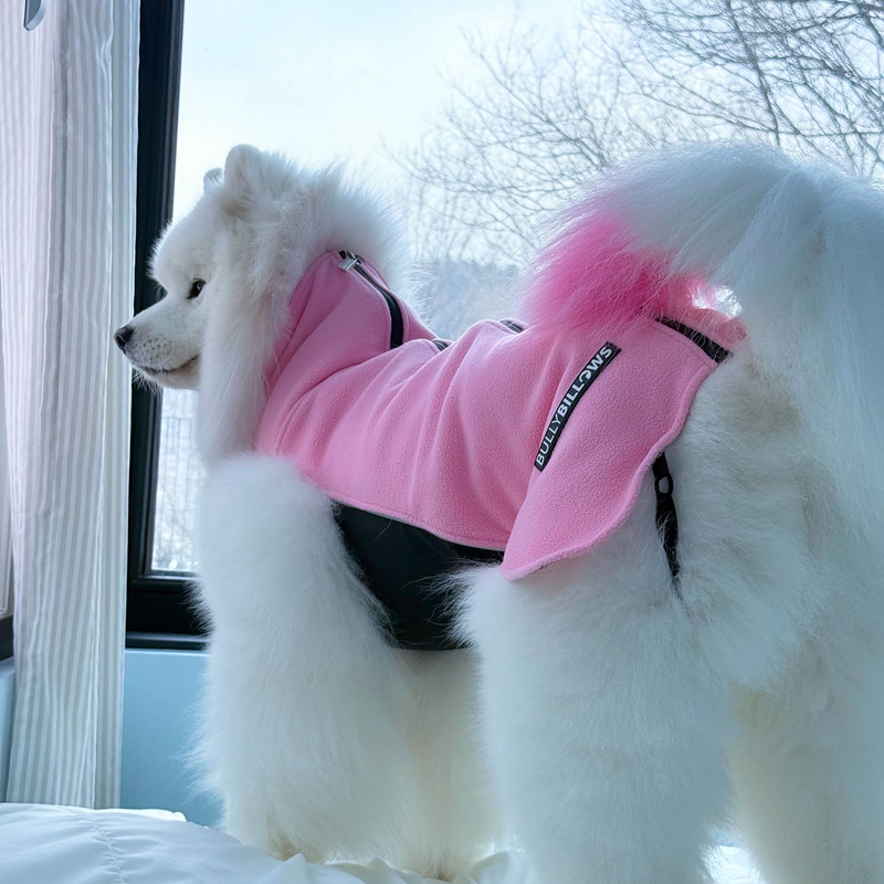 Dog Fleece With Zip - Pink