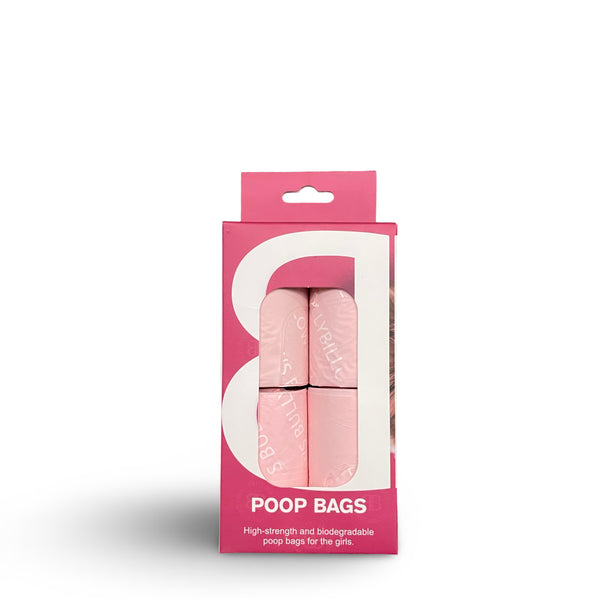 Premium Biodegradable Poop Bags With Handle - Pink