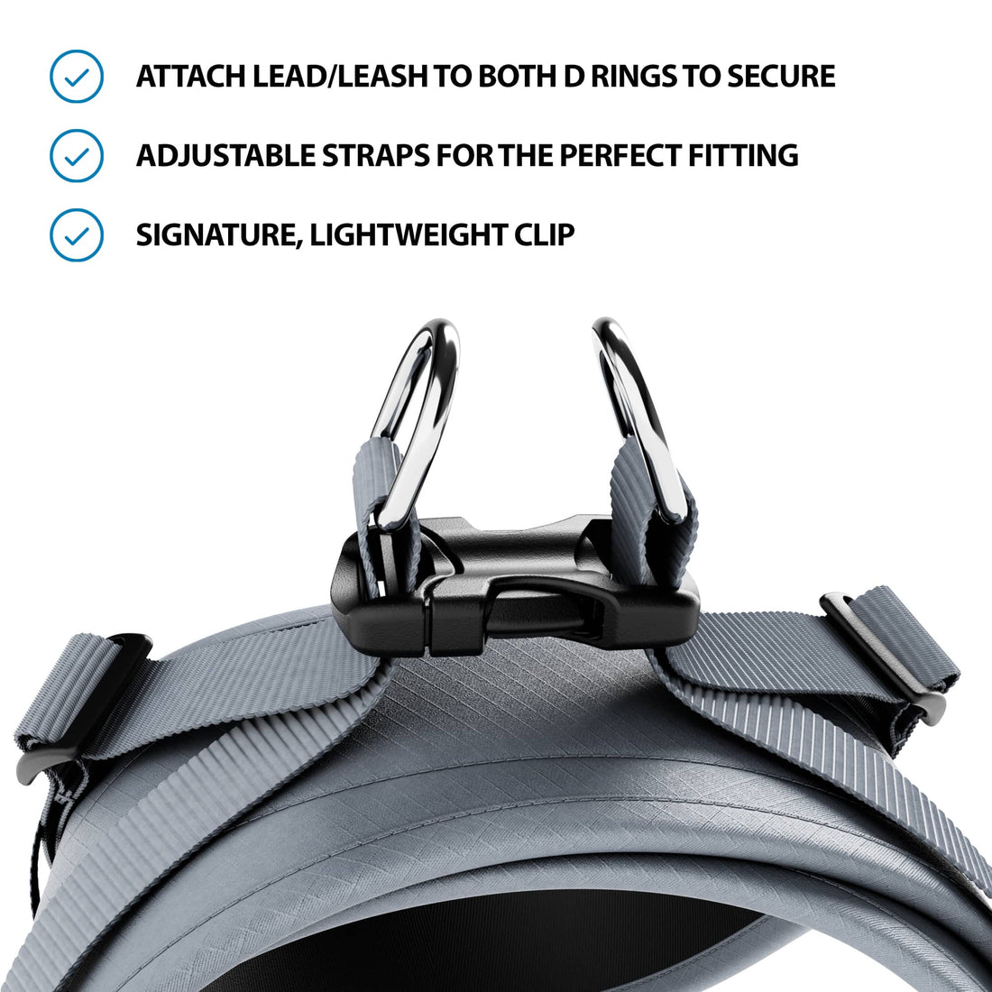 featured image of Boomerang Harness - XS-M Breeds - Grey