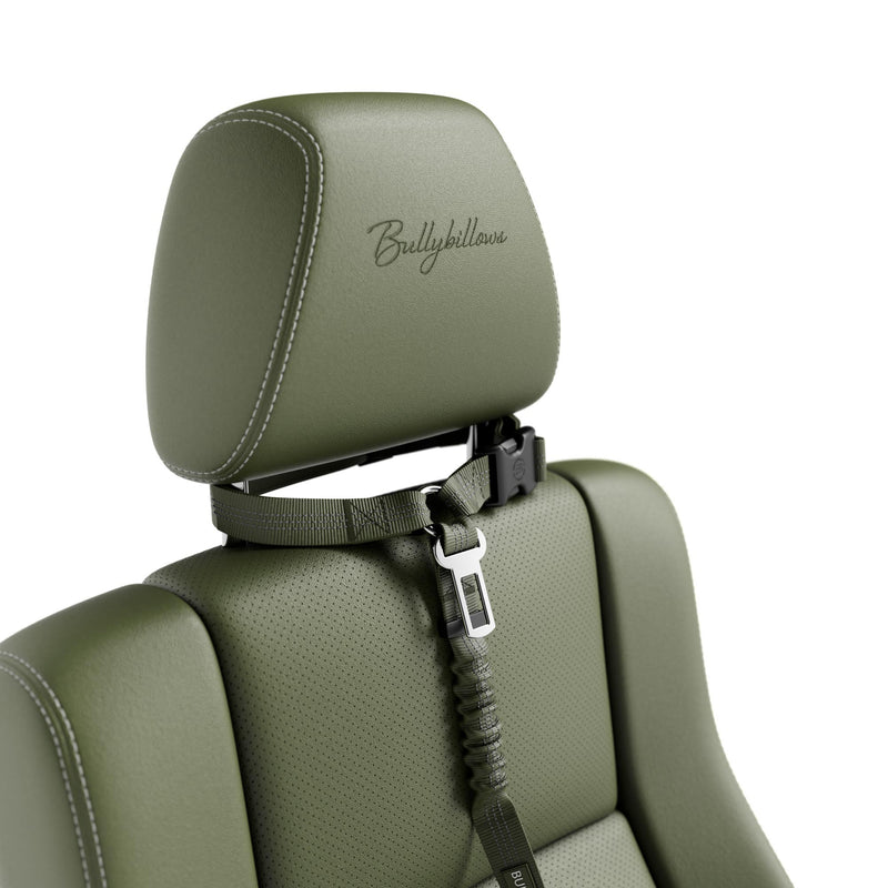 Headrest Car Seatbelt Safety Travel Accessory - Khaki