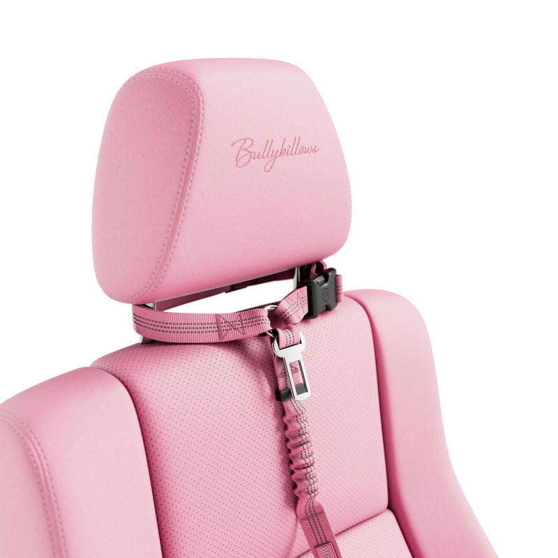 Headrest Car Seatbelt Safety Travel Accessory - Pink
