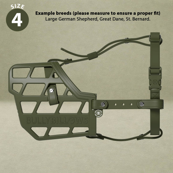 Premium Comfort Muzzle | x2 Additional Head Straps - Khaki