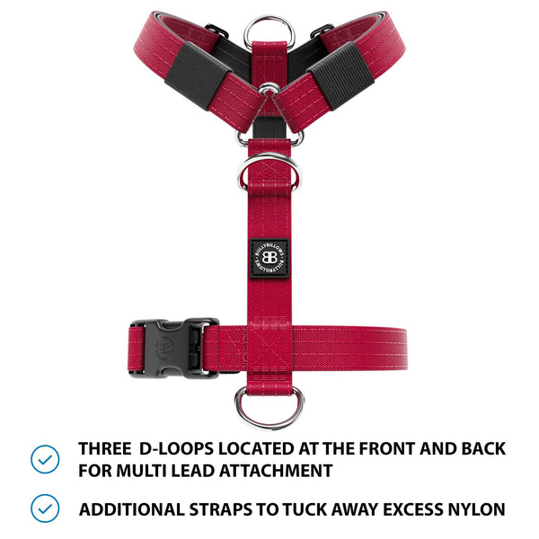 Anti-Pull TRI-Harness® | Training Dog Harness for All Breeds - Burgundy