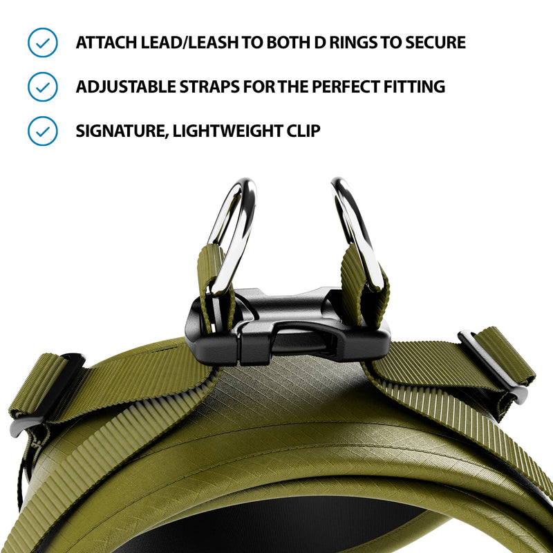 Boomerang Harness - XS-M Breeds - Olive Green