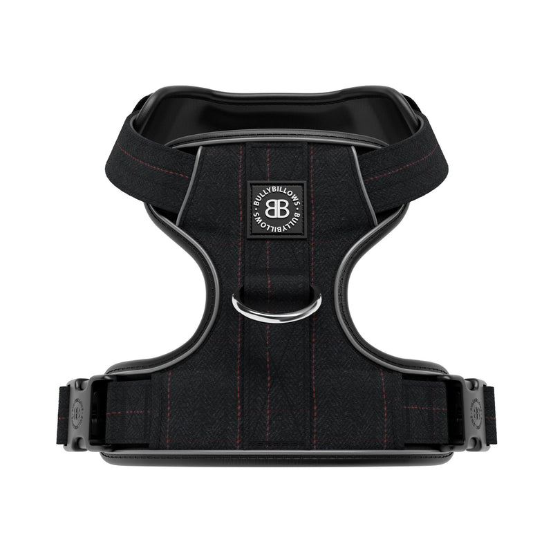Premium Comfort Herringbone Harness | Non Restrictive - Charcoal Black