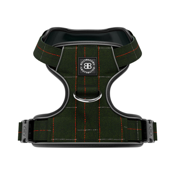 Premium Comfort Herringbone Harness | Non Restrictive - Forest Green