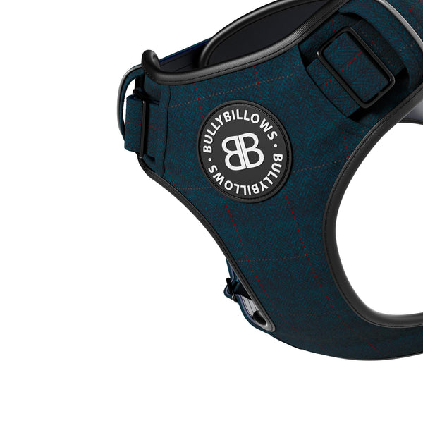 Premium Comfort Herringbone Harness | Non Restrictive - Midnight Blue