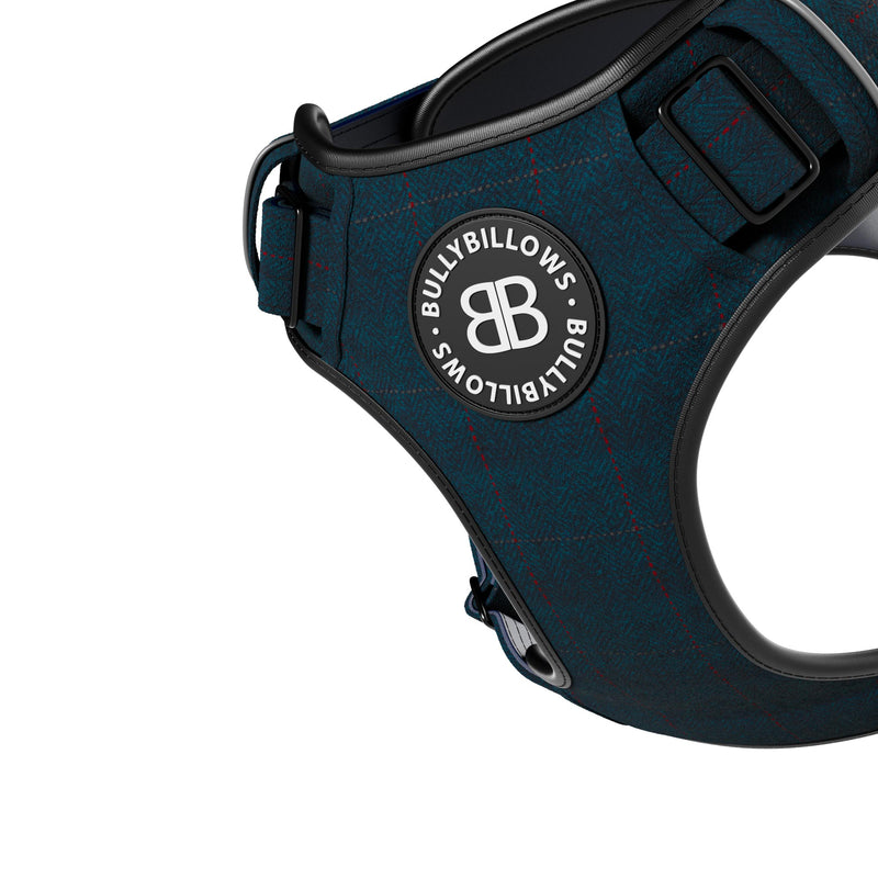 Premium Comfort Herringbone Harness | Non Restrictive - Midnight Blue