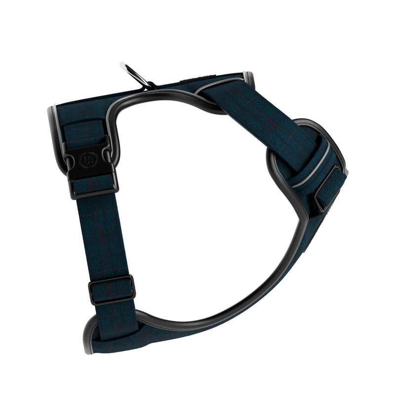 Premium Comfort Herringbone Harness | Non Restrictive - Midnight Blue