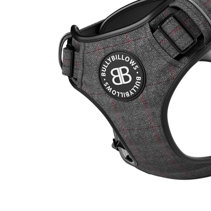 Premium Comfort Herringbone Harness | Non Restrictive - Stone Grey