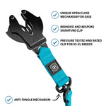 1.4m Swivel Combat Lead | Neoprene Lined, Secure Rated Clip with Soft Handle - Light Blue