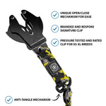 1.4m Swivel Combat Lead | Neoprene Lined, Secure Rated Clip with Soft Handle - CAMO Lightning