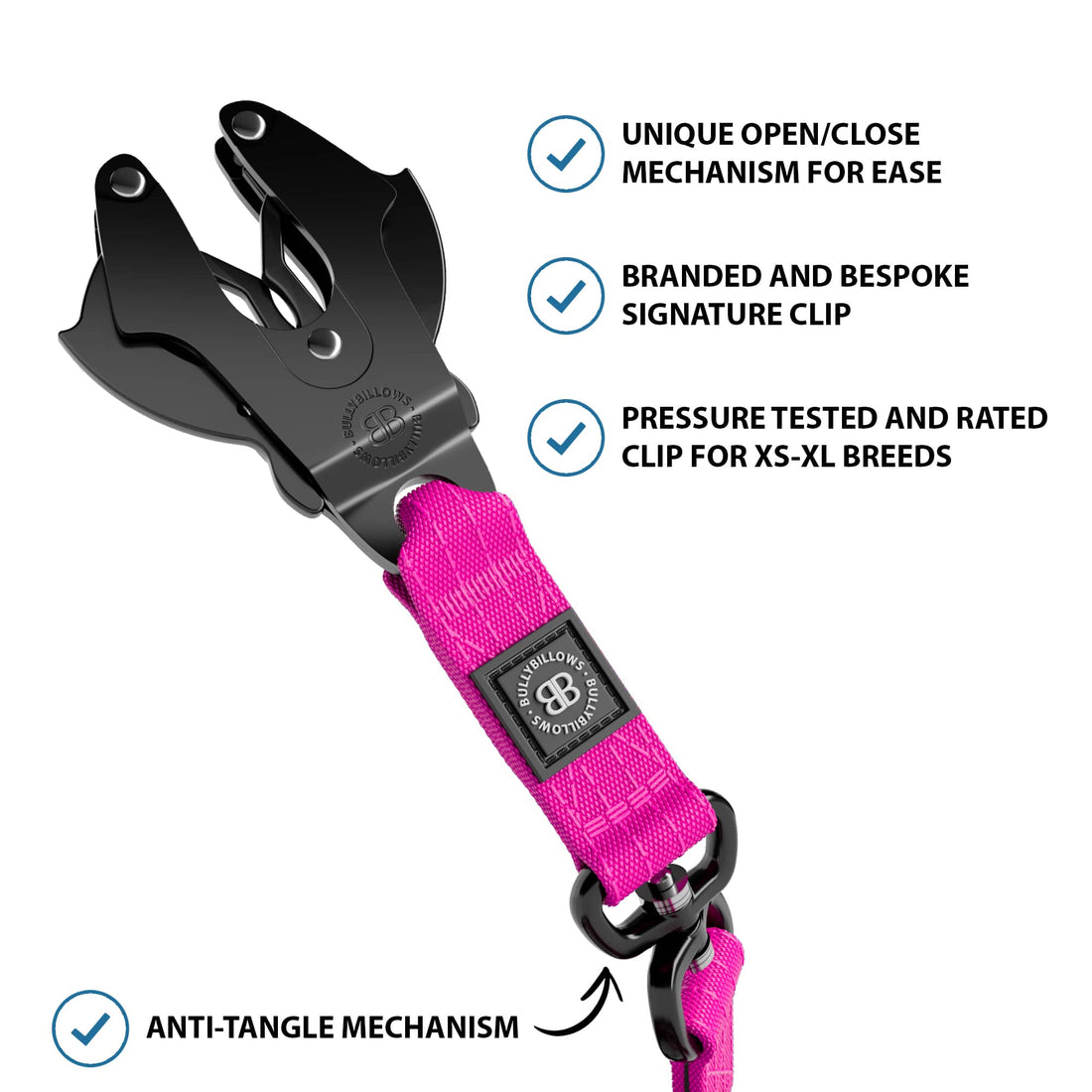 featured image of 1.4m Swivel Combat Lead | Anti-Tangle & Secure Clip - Magenta